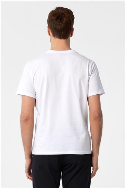 Beyaz Slim Fit Düz V Yaka Tişört