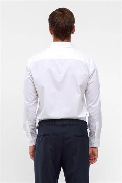 Beyaz Slim Fit Düz Klasik Yaka Gömlek