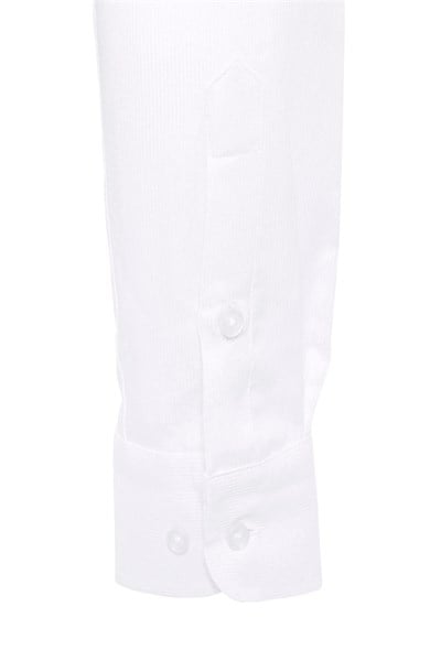 Beyaz Slim Fit Düz Klasik Yaka Gömlek
