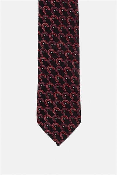 Bordo Baskılı Kravat
