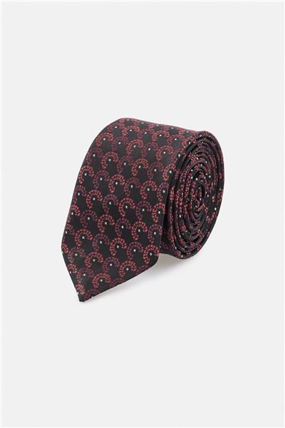Bordo Baskılı Kravat