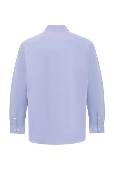 Buz Mavi Regular Armürlü Klasik Yaka Gömlek