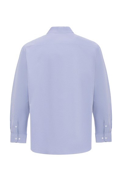 Buz Mavi Regular Armürlü Klasik Yaka Gömlek