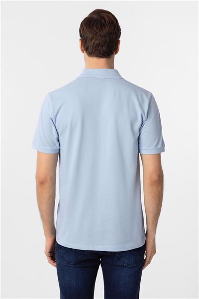 Buz Mavi Regular Armürlü Polo Yaka Tişört