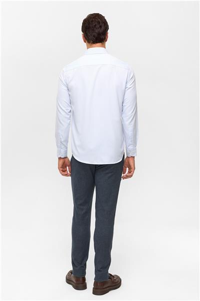 Buz Mavi Regular Desenli Klasik Yaka Gömlek