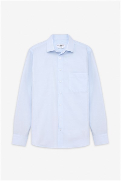 Buz Mavi Regular Klasik Yaka Casual Gömlek