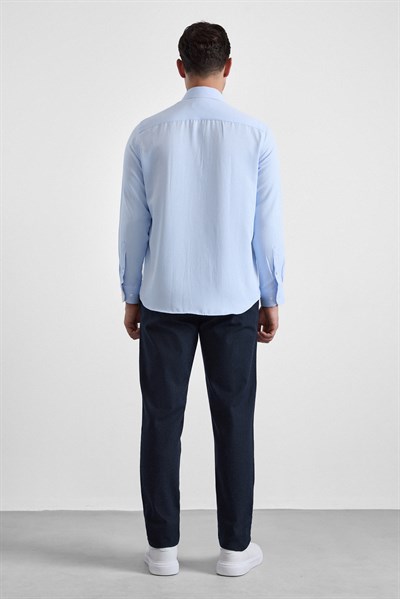 Buz Mavi Regular Klasik Yaka Casual Gömlek