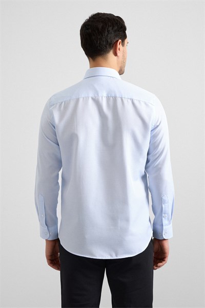 Buz Mavi Regular Klasik Yaka Casual Gömlek