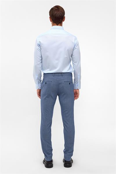 Buz Mavi Slim Fit Armürlü Klasik Yaka Gömlek