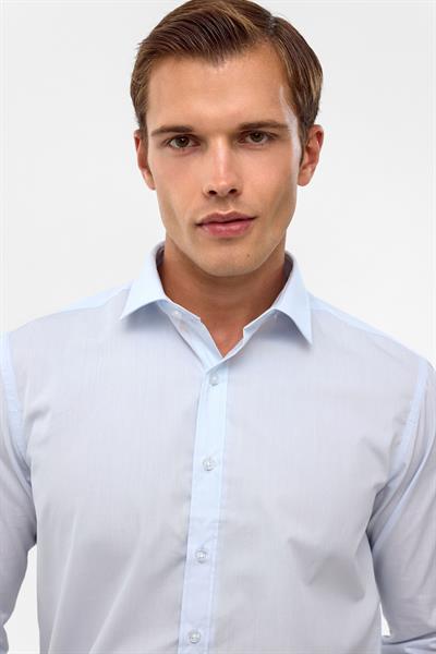 Buz Mavi Slim Fit Düz Klasik Yaka Gömlek