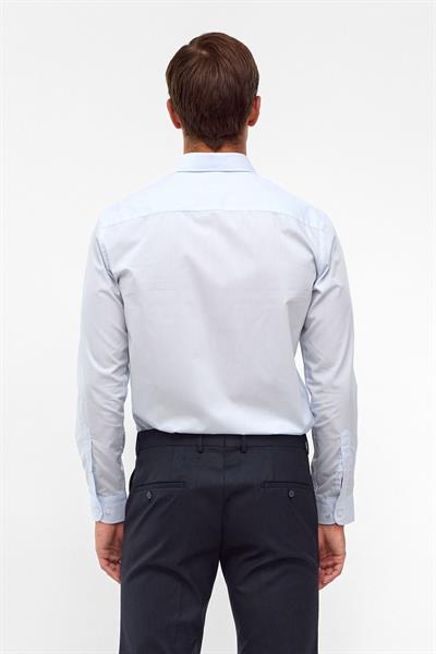 Buz Mavi Slim Fit Düz Klasik Yaka Gömlek