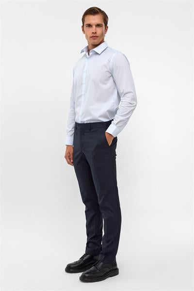 Buz Mavi Slim Fit Düz Klasik Yaka Gömlek