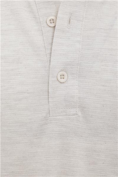 Ekru Regular Armürlü Polo Yaka Tişört