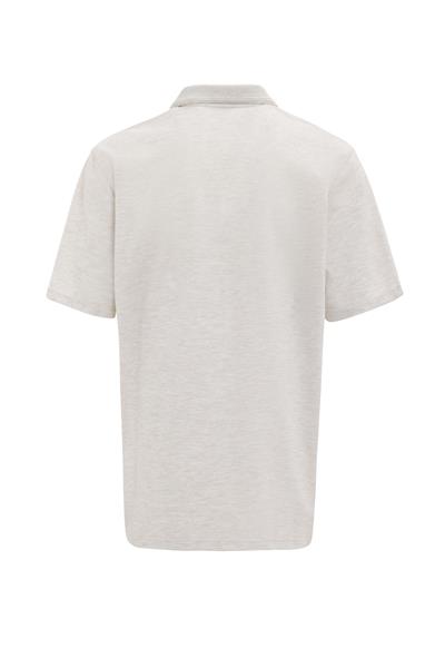 Ekru Regular Armürlü Polo Yaka Tişört