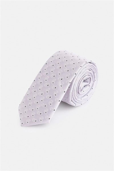 Gri Baskılı Kravat