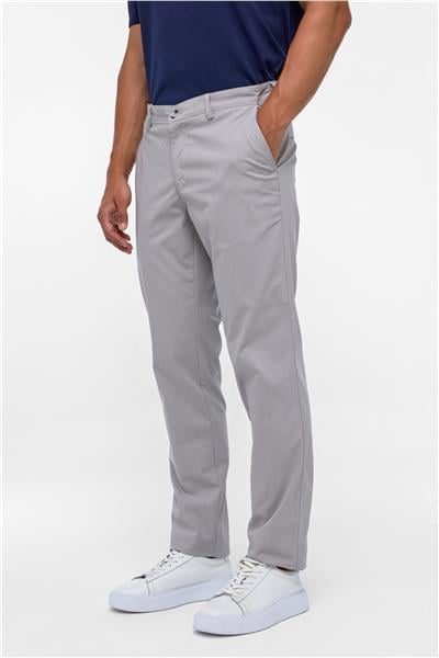 Gri Regular Armürlü Pantolon