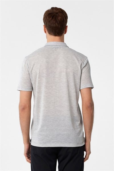Gri Regular Armürlü Polo Yaka Tişört