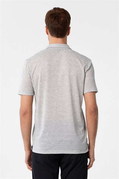Gri Regular Armürlü Polo Yaka Tişört