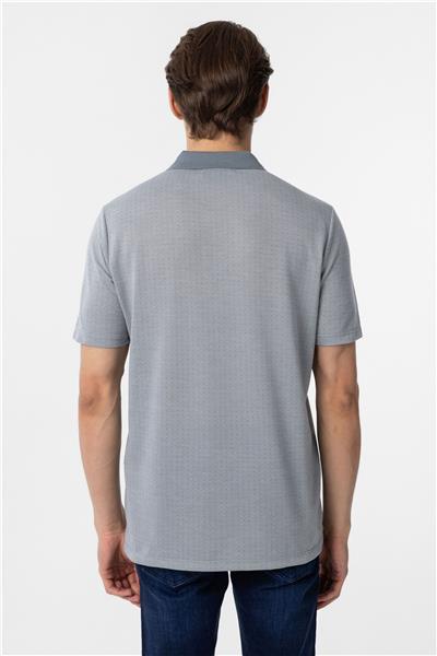 Gri Regular Armürlü Polo Yaka Tişört