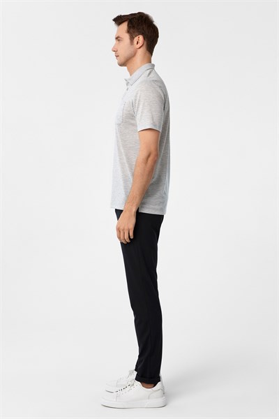 Gri Regular Armürlü Polo Yaka Tişört