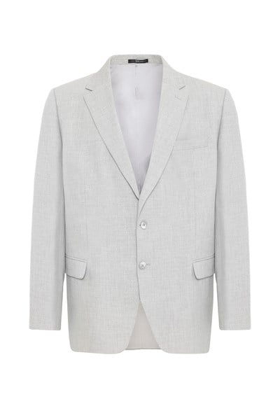 Gri Regular Desenli Mono Yaka 6 Drop Klasik Takım Elbise