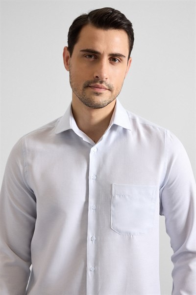 Gri Regular Klasik Yaka Casual Gömlek