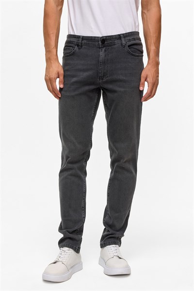 Gri Slim Denim Pantolon