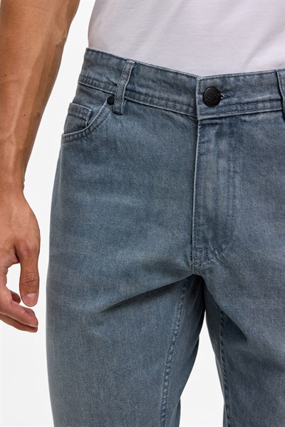 Gri Slim Denim Pantolon