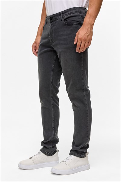 Gri Slim Denim Pantolon