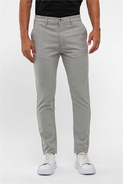 Gri Slim Desenli Pantolon