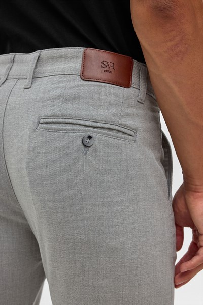 Gri Slim Desenli Pantolon