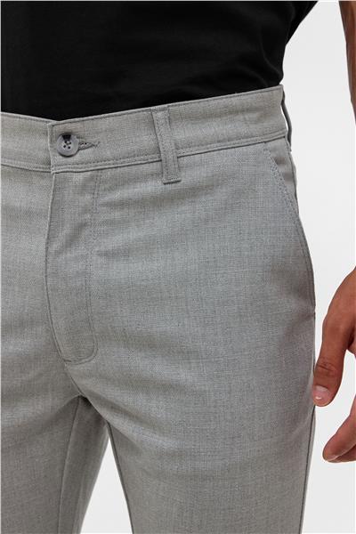 Gri Slim Desenli Pantolon