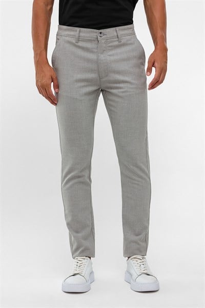 Gri Slim Desenli Pantolon