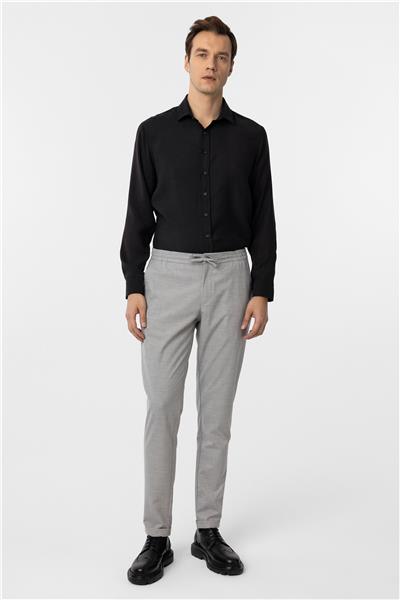 Gri Slim Fit Düz Jogger Pantolon
