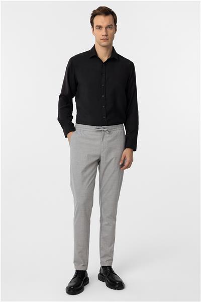 Gri Slim Fit Düz Jogger Pantolon