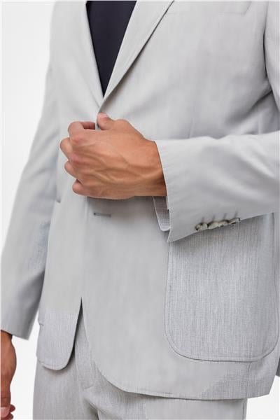 Gri Slim Fit Desenli Mono Yaka 6 Drop Spor Takım Elbise