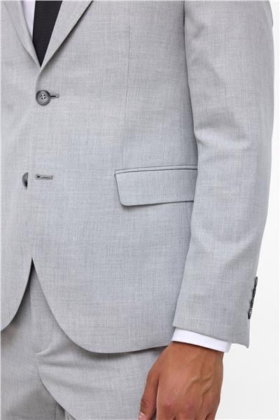 Gri Slim Fit Desenli Sivri Yaka 6 Drop Klasik Takım Elbise