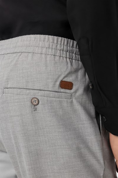 Gri Slim Fit Düz Jogger Pantolon