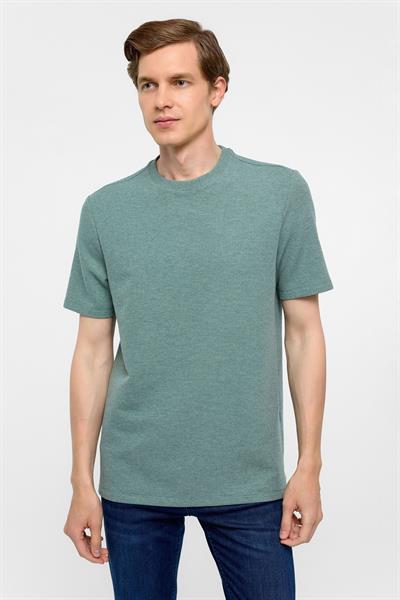 Haki Regular Armürlü Bisiklet Yaka Tişört