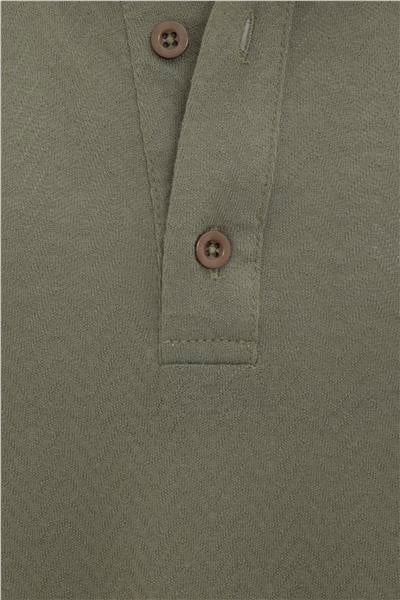 Haki Regular Armürlü Polo Yaka Tişört