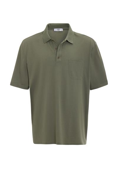 Haki Regular Armürlü Polo Yaka Tişört