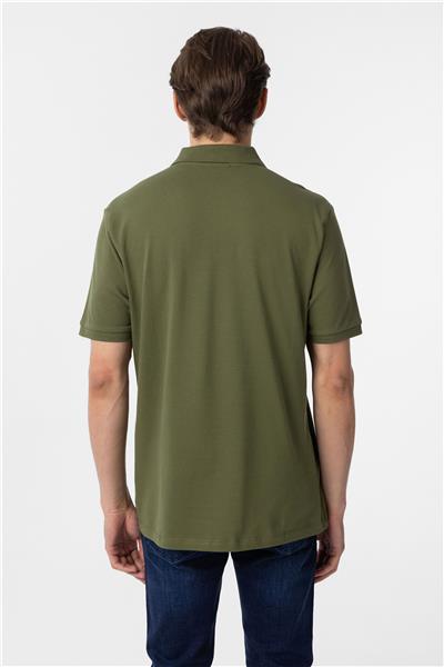 Haki Regular Düz Polo Yaka Tişört