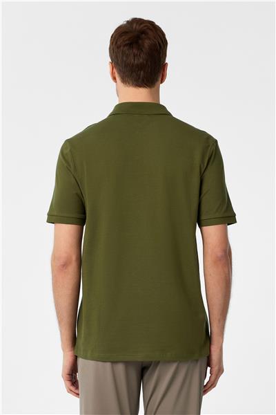 Haki Regular Düz Polo Yaka Tişört