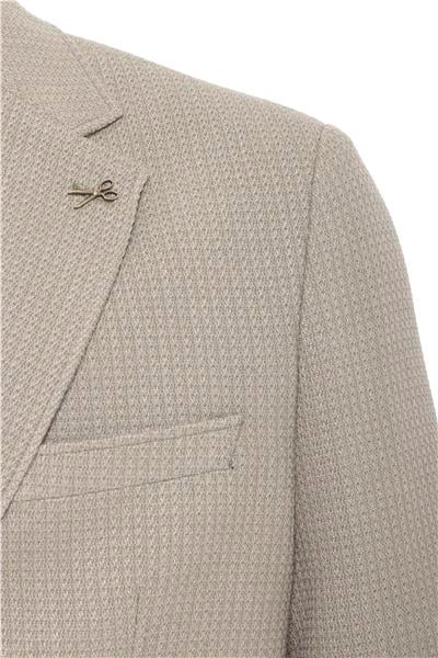 Haki Slim Fit Desenli Mono Yaka 6 Drop Ceket