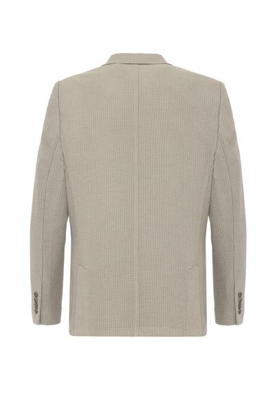 Haki Slim Fit Desenli Mono Yaka 6 Drop Ceket