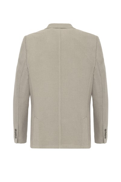 Haki Slim Fit Desenli Mono Yaka 6 Drop Ceket