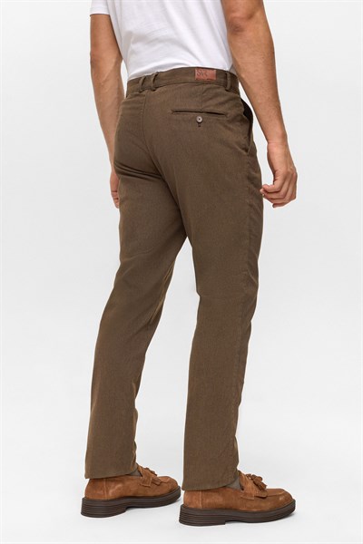 Kiremit Regular Armürlü Kanvas Pantolon