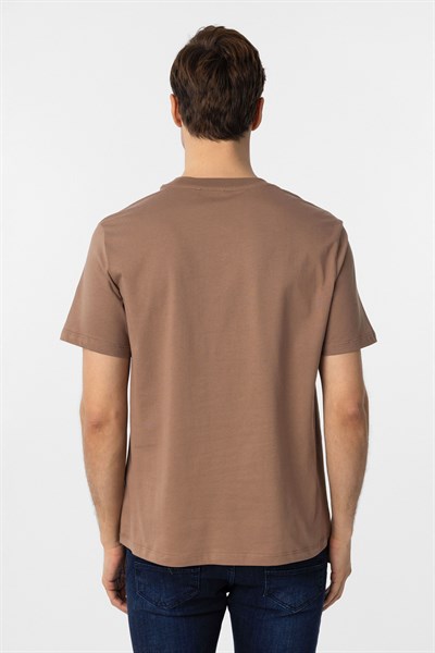 Kiremit Regular Düz Bisiklet Yaka Tişört