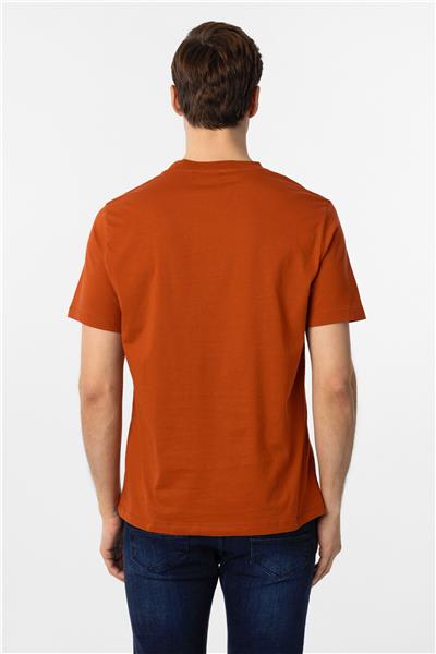 Kiremit Regular Düz Bisiklet Yaka Tişört