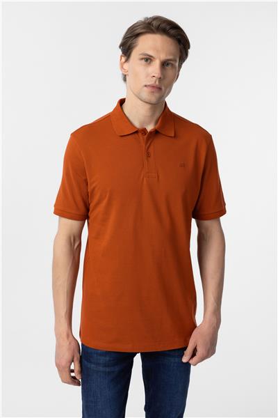 Kiremit Regular Düz Polo Yaka Tişört